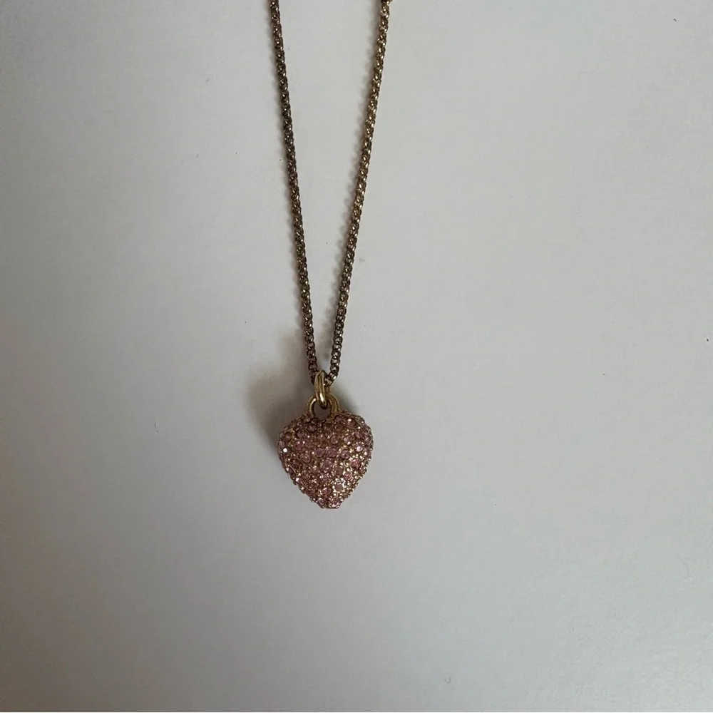 Vintage Juicy Couture Pink & Gold Heart Necklace - Picture 6 of 10